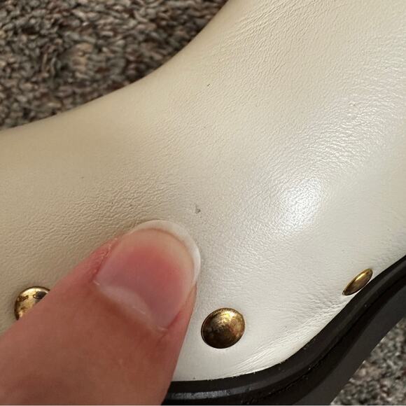 NEW ALOHAS Lorenzo Leather Cream Mules 37 6 - Picture 5 of 12